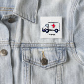 Ambulance vierkante speld button 5,1 cm (In situ)