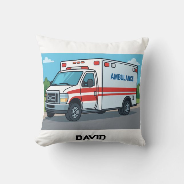 Ambulancechauffeur cadeau op maat kussen (Voorkant)