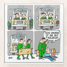 Ambulancechauffeur of verpleegkundige glazen onderzetter