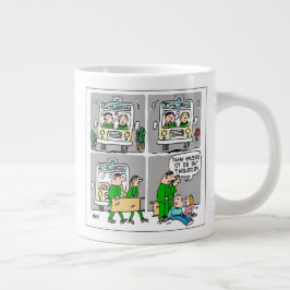 Ambulancechauffeur of verpleegkundige grote koffiekop