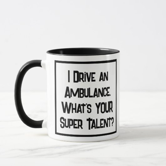 Ambulancechauffeur Super Talent. Twee Tons Koffiem Mok (Links)