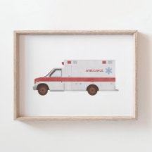 Ambulanceprint Kinderkamerdecoratie
