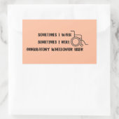 Ambulante rolstoelgebruiker Bumpersticker Rechthoekige Sticker (Tas)