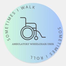 Ambulante rolstoelgebruiker Bumpersticker Ronde Sticker