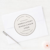 Ambulante rolstoelgebruiker Bumpersticker Ronde Sticker (Envelop)