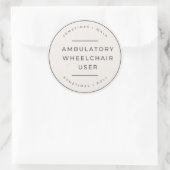 Ambulante rolstoelgebruiker Bumpersticker Ronde Sticker (Tas)