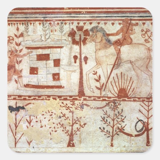 Ambush of the Trojaanse Prins Troilus Vierkante Sticker (Voorkant)