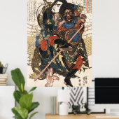 AMBUSHED SAMURAI GEEFT AWRY c. 1826 Poster (Thuiskantoor)