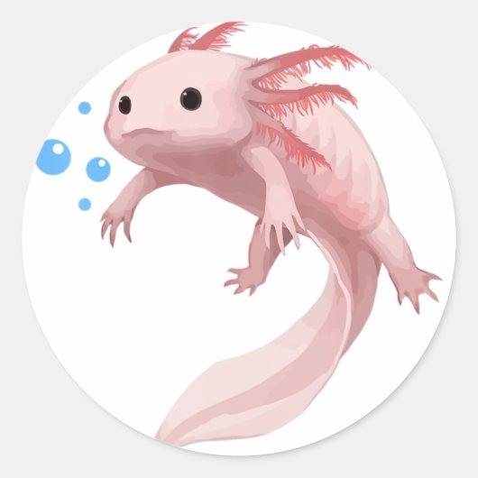 Ambystoma Mexicanum Cute Axolotl Tieners Toddler K Ronde Sticker (Voorkant)