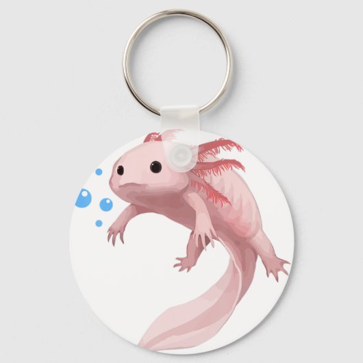 Ambystoma Mexicanum Cute Axolotl Tieners Toddler K Sleutelhanger (Voorkant)