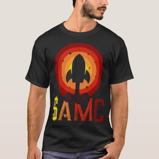 $AMC Funny Stocks Rocket Stonk Trading T-shirt (Voorkant)