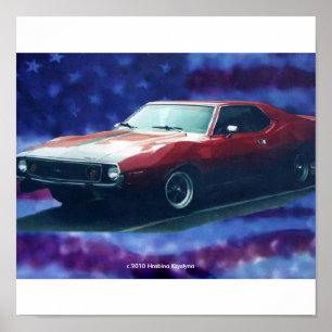 AMC JAVELIN AMX 1974 OP CANVAS POSTER