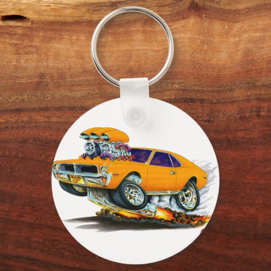 AMC Javelin Oranje auto Sleutelhanger (Voorkant)