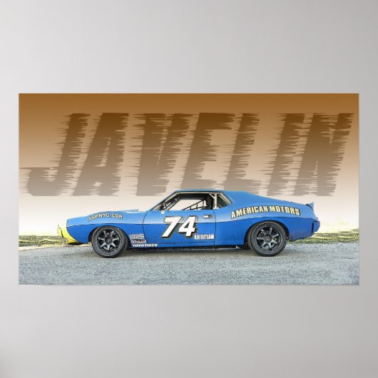 AMC Javelin Road Race Car Poster (Voorkant)