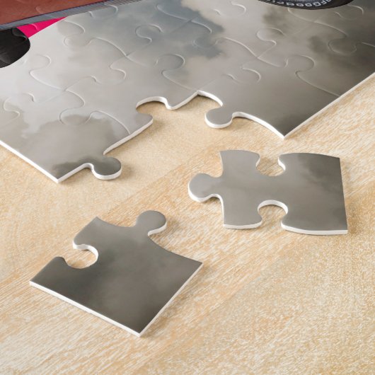 AMC Javlin-auto met Amerikaanse vlag Legpuzzel (Zijkant)