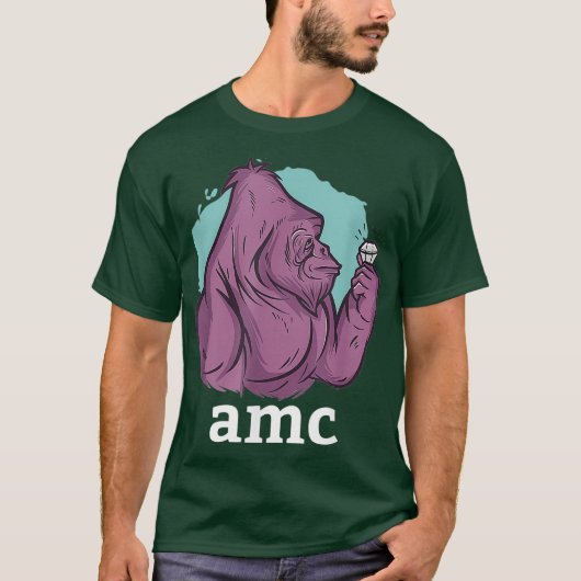 AMC naar de maan Short Squeeze Ape Investing T-shirt (Voorkant)