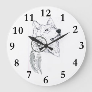 Amcatcher wolf-uurklok 1 grote klok