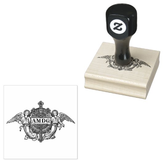 AMDG Ad majorem Dei gloriam Glory of God Rubberstempel (Gestempeld)