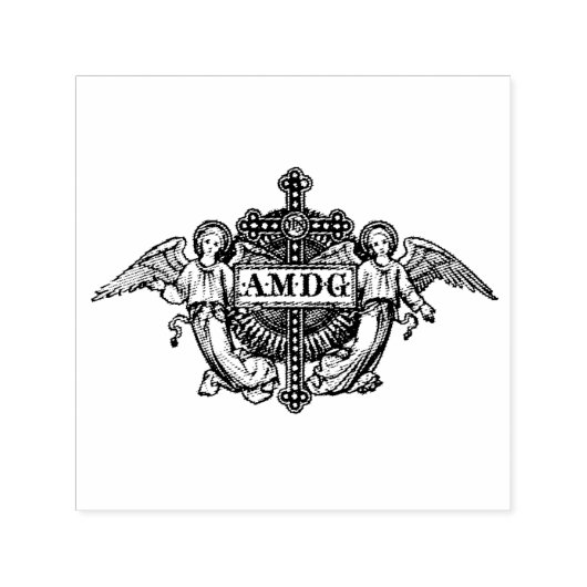 AMDG Ad majorem Dei gloriam Glory of God Zelfinktende Stempel (Design)