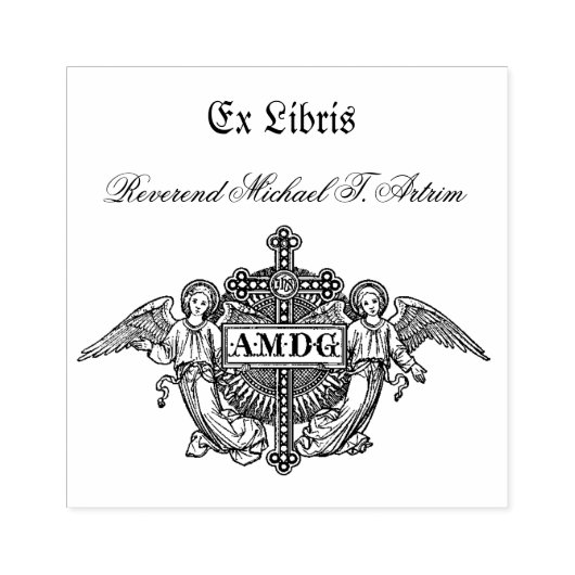 AMDG Ad majorem Dei gloriam Latin Book Bord Rubberstempel (Afrduk)