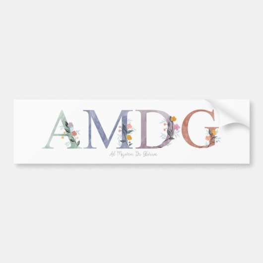AMDG katholiek Bumpersticker (Voorkant)