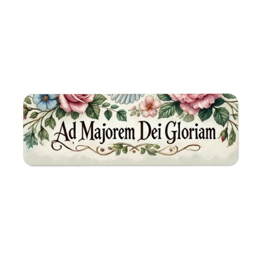 AMDG Katholieke Bloemen Religieus Etiket (Voorkant)