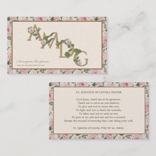 AMDG Katholieke St. Ignatius Religieuze Rozen Plaatskaartje (Voorkant / Achterkant)