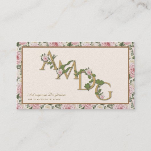 AMDG Katholieke St. Ignatius Religieuze Rozen Plaatskaartje (Voorkant)