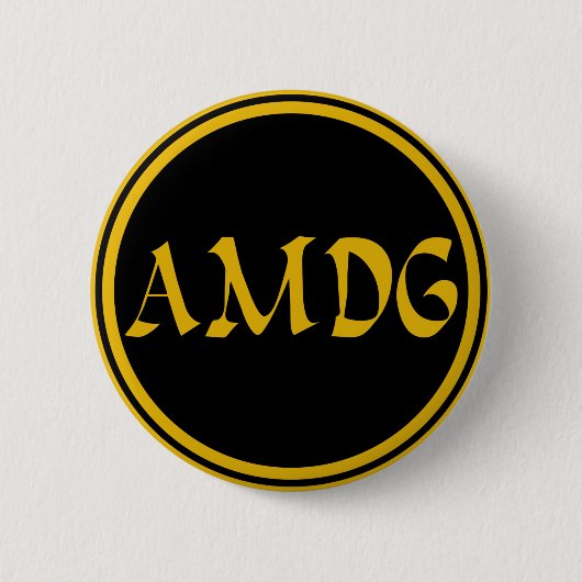AMDG RONDE BUTTON 5,7 CM (Voorkant)