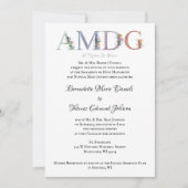 AMDG-uitnodiging tot katholieke bruiloft (Voorkant)