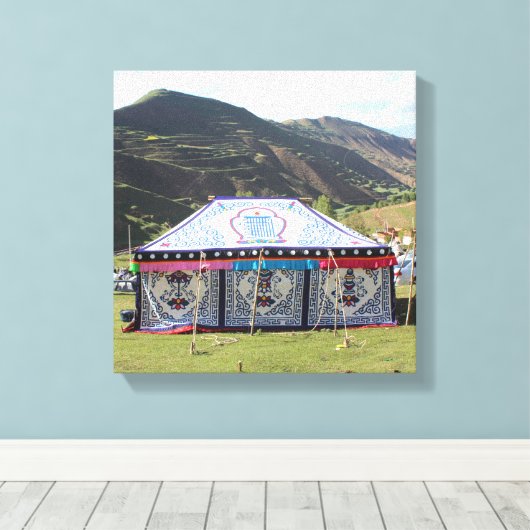 Amdo Tibetaanse Tent Canvas Afdruk (Insitu (Houten vloer))