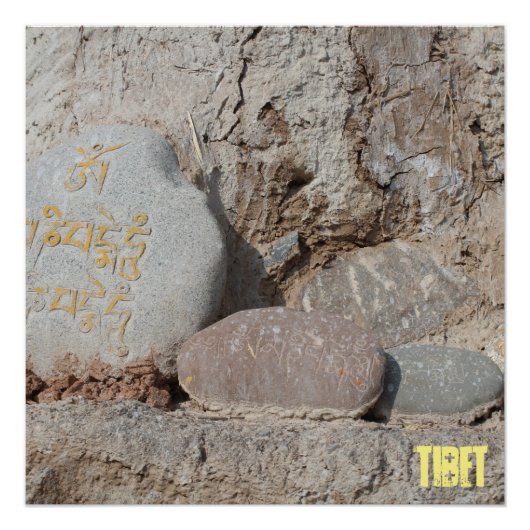 Amdo Tibetan Buddhist Mani Stones Poster (Voorkant)