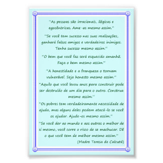 Ame-as mesmo assim. foto afdruk