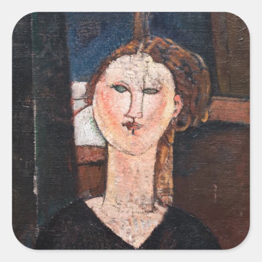 Amedeo Modigliani - Antonia Vierkante Sticker (Voorkant)