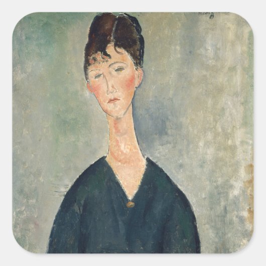 Amedeo Modigliani - Cafe singer Vierkante Sticker (Voorkant)