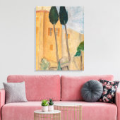 Amedeo Modigliani - Cipressen en huizen bij Cagnes Canvas Afdruk (Insitu (Woonkamer))