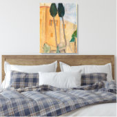 Amedeo Modigliani - Cipressen en huizen bij Cagnes Canvas Afdruk (Insitu (Slaapkamer))