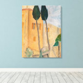 Amedeo Modigliani - Cipressen en huizen bij Cagnes Canvas Afdruk (Insitu (Houten vloer))