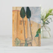 Amedeo Modigliani - Cypresses en Huizen in Cagnes Bedankkaart (Staand voorkant)