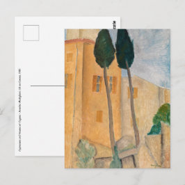 Amedeo Modigliani - Cypresses en Huizen in Cagnes Briefkaart