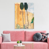 Amedeo Modigliani - Cypresses en Huizen in Cagnes Canvas Afdruk (Insitu (Woonkamer))