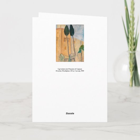 Amedeo Modigliani - Cypresses en Huizen in Cagnes Kaart (Achterkant)