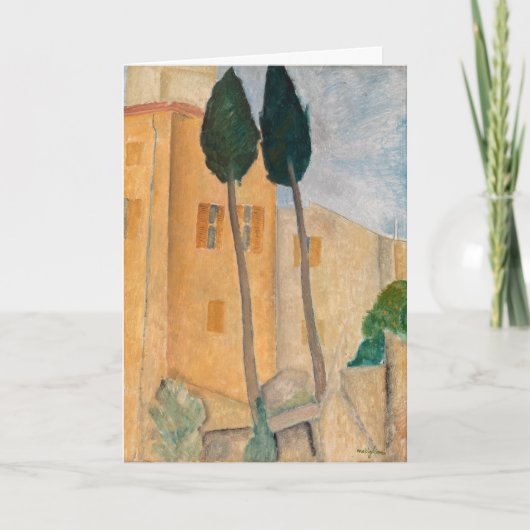Amedeo Modigliani - Cypresses en Huizen in Cagnes Kaart (Voorkant)
