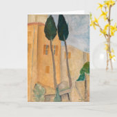 Amedeo Modigliani - Cypresses en Huizen in Cagnes Kaart (Gele Bloem)