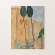 Amedeo Modigliani - Cypresses en Huizen in Cagnes