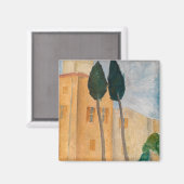 Amedeo Modigliani - Cypresses en Huizen in Cagnes Magneet (Voorkant / Achterkant)