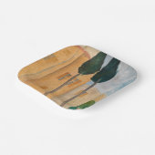 Amedeo Modigliani - Cypresses en Huizen in Cagnes Papieren Bordje (Gebogen)