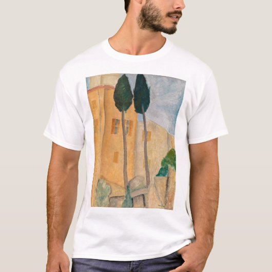 Amedeo Modigliani - Cypresses en Huizen in Cagnes T-shirt (Voorkant)