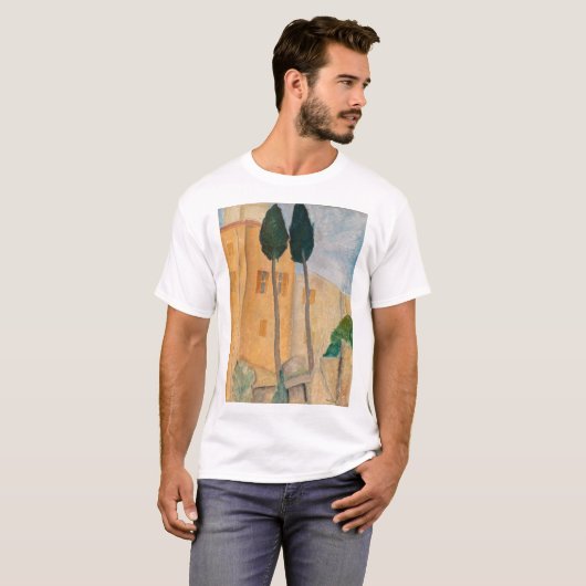 Amedeo Modigliani - Cypresses en Huizen in Cagnes T-shirt (Voorkant volledig)