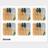 Amedeo Modigliani - Cypresses en Huizen in Cagnes Vierkante Sticker (Vel)